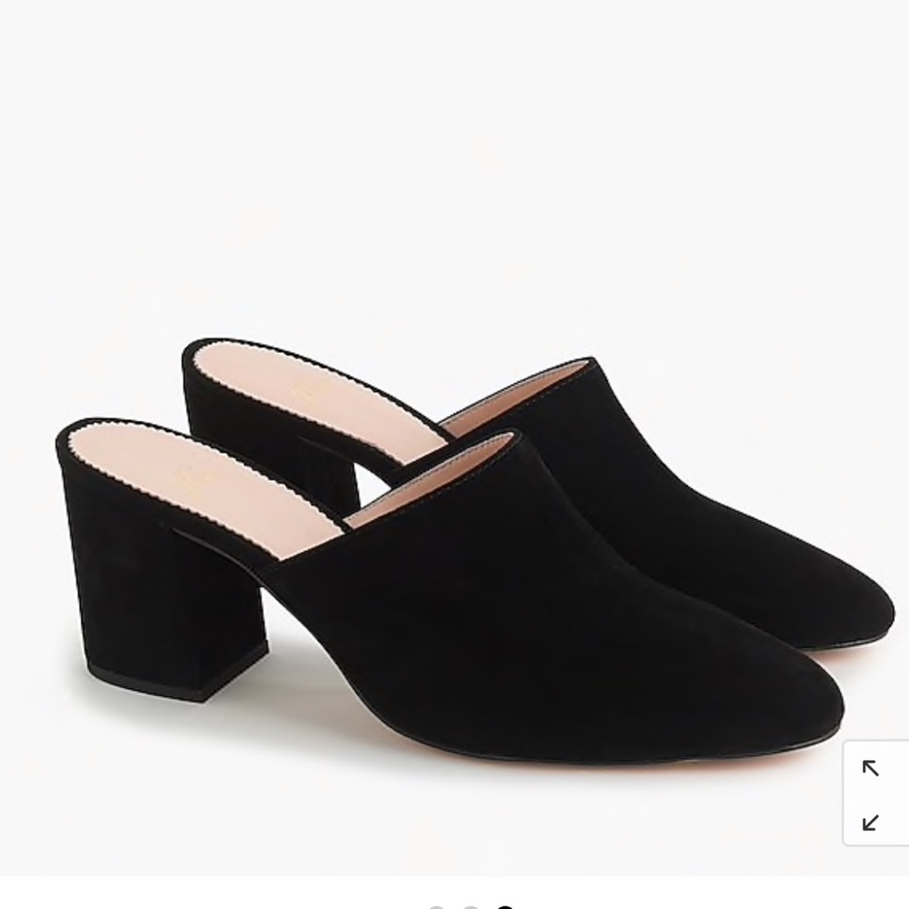 JCrew block heel mules